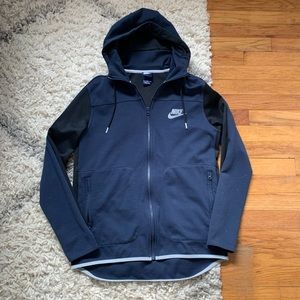 Nike Men’s Black and Navy Zip Up Hoodie